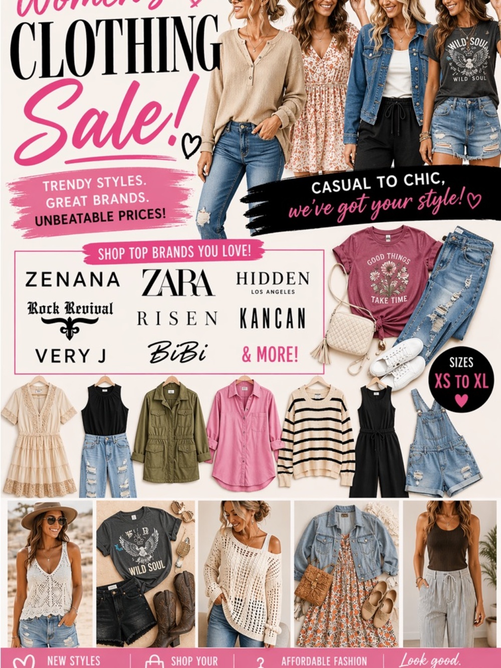 Women's Casual Pink Graphic Tee - Multiple Brands
